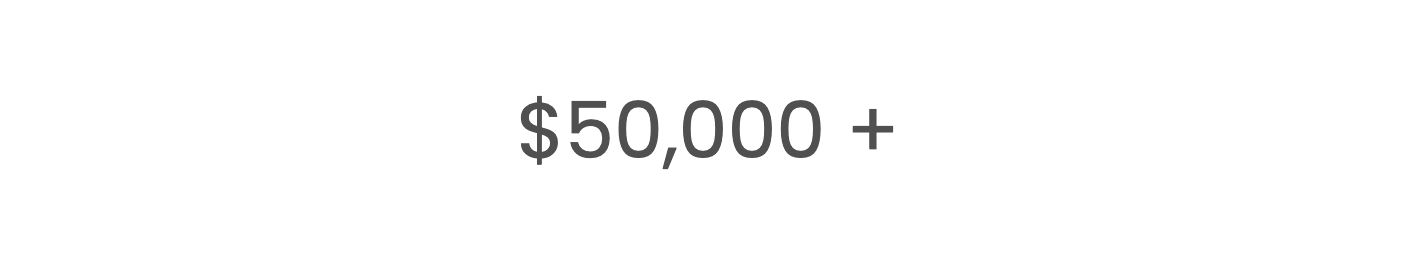 $50,000 +